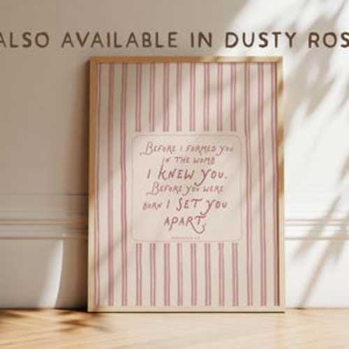 Vintage Dusty Rose - Jeremiah 1:5 Nursery Print, Before I Formed You Scripture, Bible Verse - Etsy