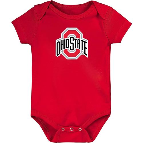 Future Tailgater Ohio State Buckeyes Officially Licensed 100% Cotton Short Sleeve LOGO Baby Bodysuit