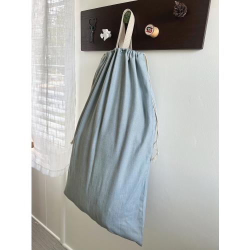 Hanging Laundry Tote Bag with Drawstring + Hook