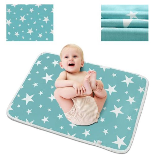 LNKOO Waterproof Baby Diaper Changing Mat,Portable Changing Pad, Washer/Dryer Safe, Extra Large (23.6 x 29.5 in) Reusable Breathable Infant Mattress Pad Portable Travel Baby Changing Mat