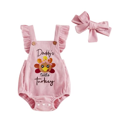 My First Thanksgiving Baby Girl Outfit Mamas Little Turkey Romper Jumpsuit Newborn Fall Outfits Clothes