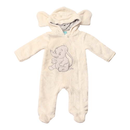 Disney Clothes Baby Boy Hooded Pram Suit - Newborn Fleece Coverall Footies with Ears Mickey Mouse, Winnie the Pooh, and Dumbo Infant (0/3M–6/9M)