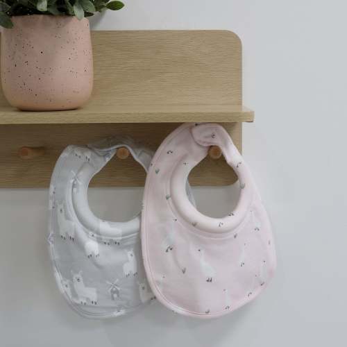Provincial 2pk Dribble Bibs Blush/Grey | Bubba Blue – Bubba Blue Australia