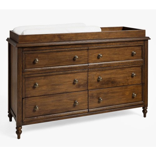Chris Loves Julia Turned Wood 6-Drawer Dresser & Topper Set (56w x 19d")