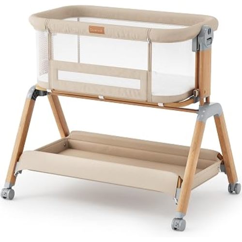 3-in-1 Baby Bassinet, Bedside Bassinet with Rocking Mode for Newborns