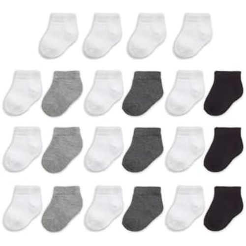 Fruit of the Loom Baby 22-Pack Grow & Fit Flex Zones Low Cut Stretch Socks - Unisex, Girls, Boys