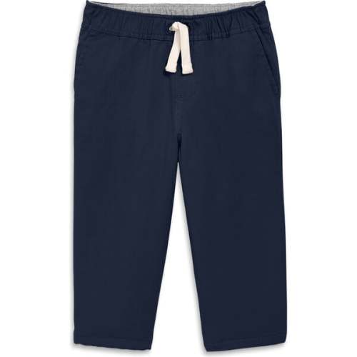 Baby Lined Stretch Chino Drawstring Pant, Dark Navy