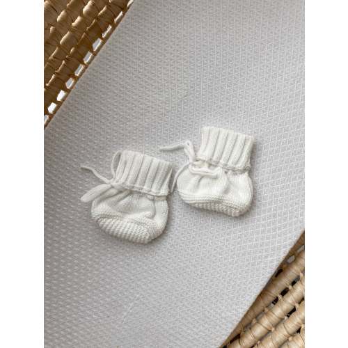 Knitted Booties - Milk