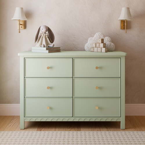 Graco Sasha 6 Drawer Nursery Double Dresser, Sage