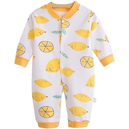Vinesen Newborn Infant Baby Boys Girls Bodysuit Jumpsuits with Button Long Sleeve Cotton Rompers Overall
