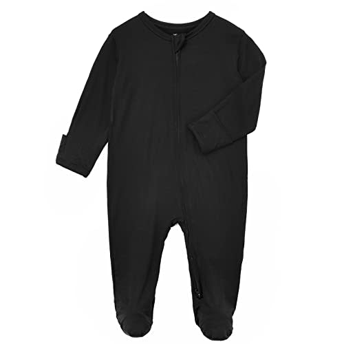 Aablexema Baby Footie Pajamas Zipper - Rayon from Bamboo Infant Footed Pjs with Mittens Sleepwear Jammies