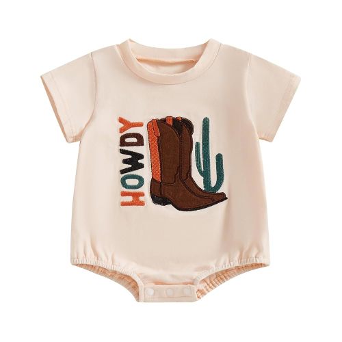 Western Baby Boy Girl Clothes Romper Cow One Piece Oneise Infant Cowboy Cowgirl Bodysuit Tops Newborn Baby Outifts