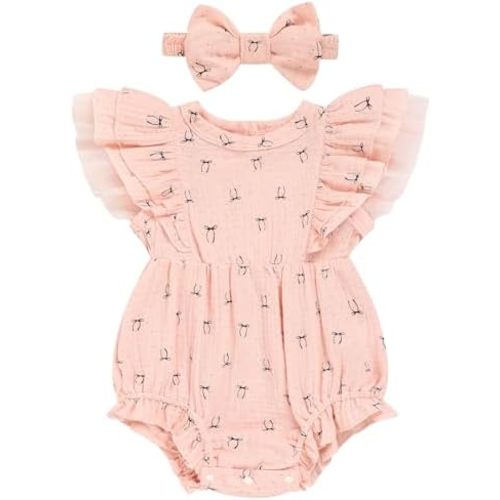 TITKKOP Ruffle Bubble Romper for Baby Girl | One-Piece Shorts Jumpsuit | Summer Outfit & Dress for Infants 0-18M
