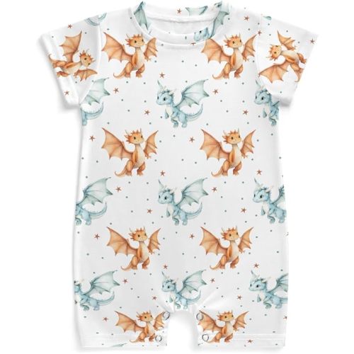 Fairytale Dragon Baby Rompers Fantasy Dragons Stars Jumpsuit Summer Outfit