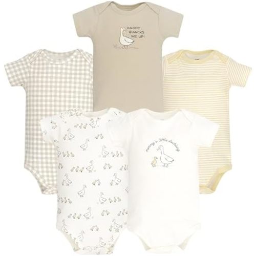 Hudson Baby Unisex Baby Cotton Bodysuits 5-Pack