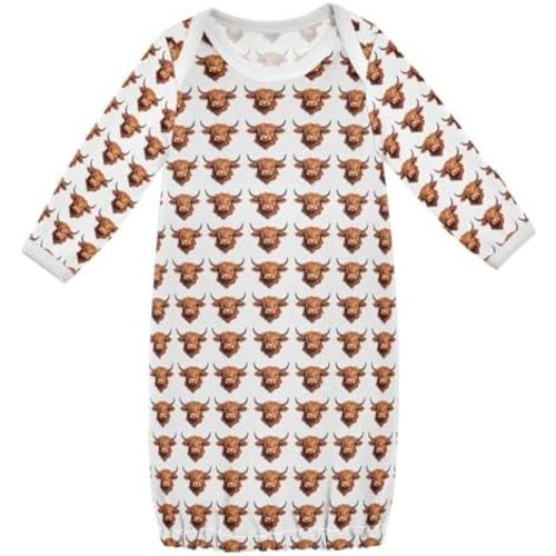 Highland Scottish Cow Baby Sleepwear Sleeper Gown Long Sleeve Nightgown Newborn Outfit for Boys & Girls 21216823