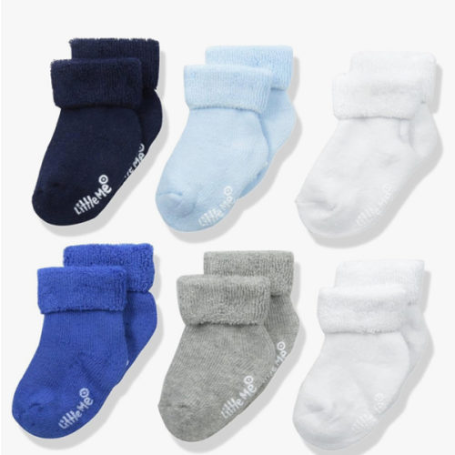 Little Me Baby Boys' Think Cotton Turn Cuff Socks