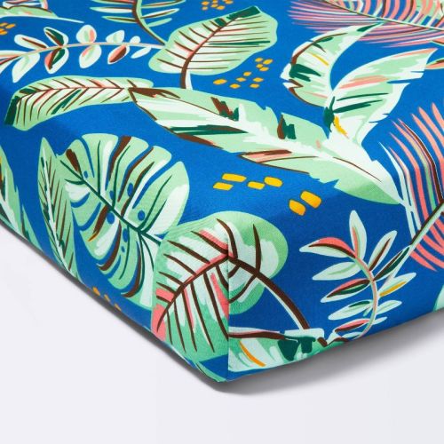 Fitted Crib Sheet Dino-snore Botanical Print - Blue/Green - Cloud Island™