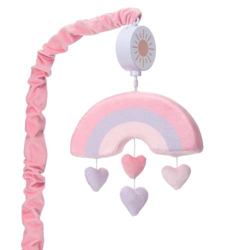 Rainbow Hearts Musical Baby Crib Mobile