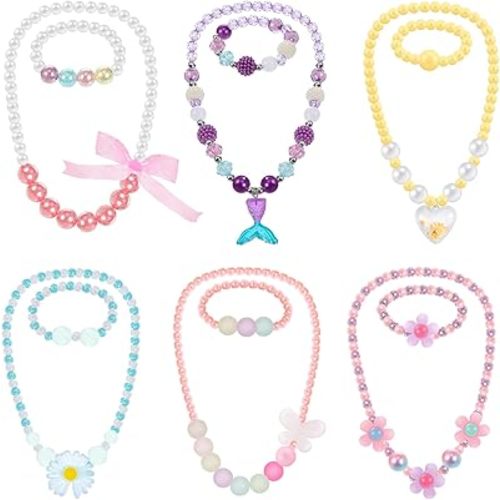 Sumind 6 Sets Toddler Jewelry COLOR: “Flower Style”