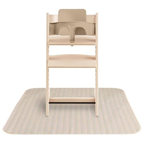 mushie Baby Splat Mat 42.5x42.5 Inch (Retro Stripes) | Water Resistant for Under High Chair and Infant Play