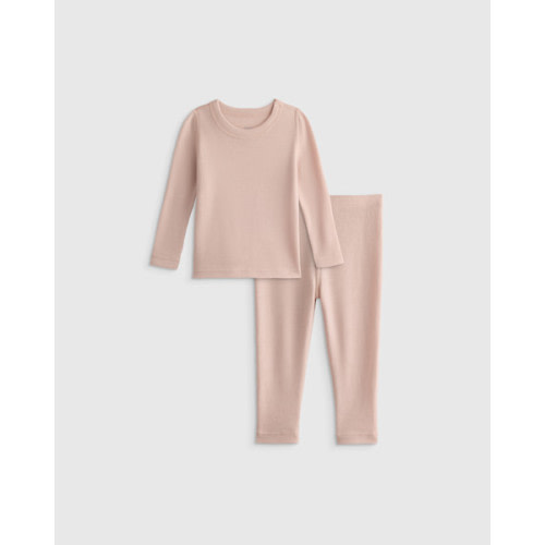 100% Merino Wool All-Season Base Layer Long Sleeve and Legging Set - Baby in Black