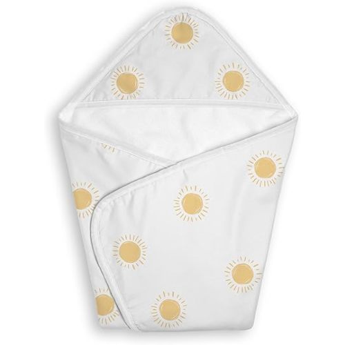 Sweet Jojo Designs Hooded Baby Towels (White and Yellow Boho Sun) for Girls/Boys, Toddler Bath Towel - Infant Bathing Supplies, Newborn Essentials Must Haves (Bohemian Celestial, Sky, Desert Sunshine)