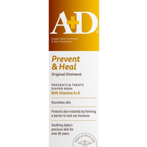 A+D Original Diaper Rash Ointment Prevents & Treats Diaper Rash, Moisturizing Skin Protectant with Vitamins A & D, Healing Skin Ointment for Dry and Cracked Skin 4oz