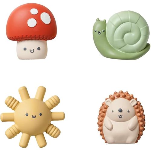 Itzy Ritzy Baby Bath Toys, Water Squirting Sensory Toys with 4 Characters