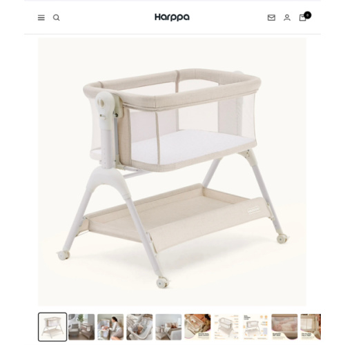 HARPPA Cuddly Sway | 3-in-1 Rocking Baby Bassinet & Bedside Sleeper with Anti-Reflux Mattress for Newborns | Attaches to Bed, Adjustable Height, Tool-Free Setup, Portable Wheels, CPSC Certified, Gentle Rocking Motion | Ideal for Infants, Safe Co-Sleeping