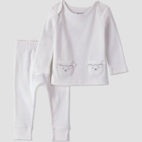 Carter's Just One You® Baby 2pc lamb Top and Bottom Sets - White 3M