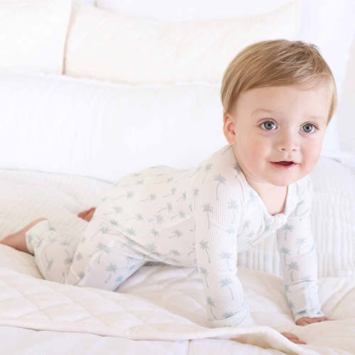 Preppy Palms Bamboo Waffle Convertible Zip Romper