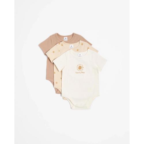 Target Baby Baby Organic Cotton Print Rib Bodysuit 3 Pack - Kmart