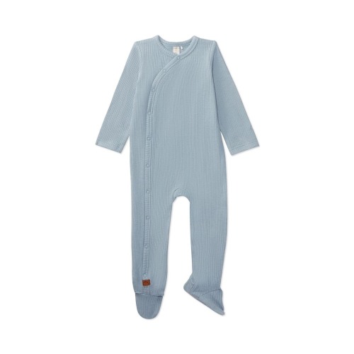 Ribbed Solid Cotton Side Snap Footie