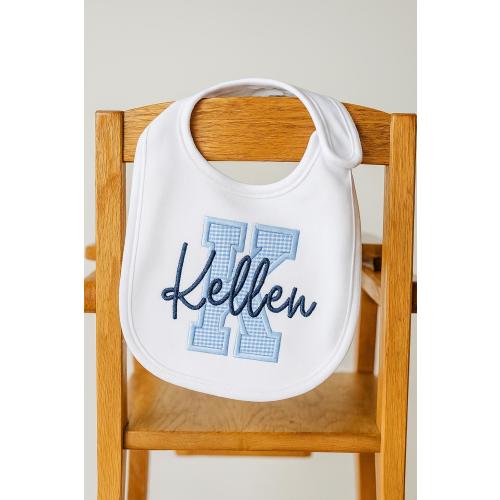 Baby boy bib, monogrammed boy's bib, personalized boy bib