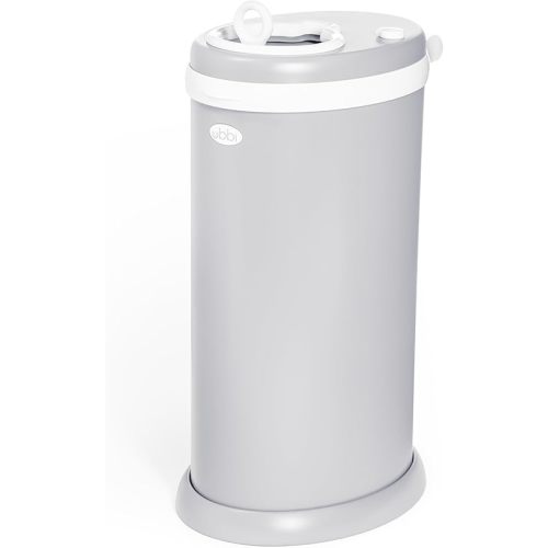 Ubbi Stainless Steel Diaper Pail, Odor Locking, No Special Bag Required, Award-Winning, Registry Must-Have, Gray