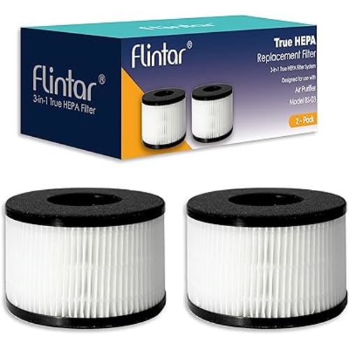 Flintar BS-03 Replacement Filter, Compatible with PARTU and SLEVOO BS-03 HEPA Air Purifier, 2-Pack