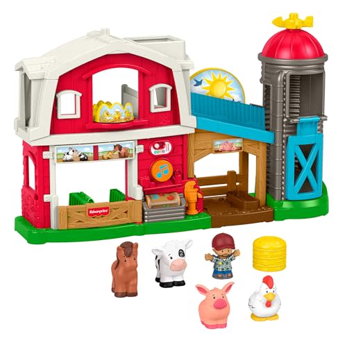 Fisher-Price Little People Farm Animals JGX08 Music and Learning Set, Role Play, Children from 1 Year Old, Multilingual Version, JGX08