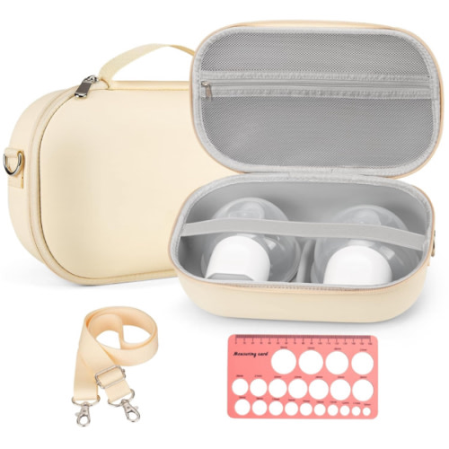 Breast Pump Bag for Momcozy S12 Pro/S9 Pro/M5/V2, Hard Shell Breast Pump Storage for Hands-Free Wearable Breast Pumps with Nipple Ruler, Pumping Travel Case for Breast Pump and Accessories