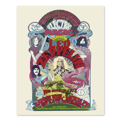 HISTORIX Vintage 1971 Led Zeppelin Poster Matte - Vintage Poster of Led Zeppelin United Kingdom Concert Tour - Led Zeppelin Wall Art Poster