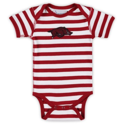 Arkansas Razorbacks Two Feet Ahead Newborn & Infant Stripe Shoulder Bodysuit - Cardinal