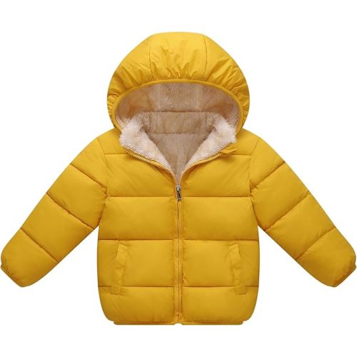 Toddler Boys' Girls' Winter Coat for 6M-6T Baby Kid Hooded Puffer Jacket