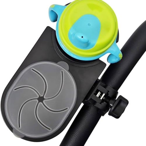 liuliuby Universal Stroller Snack Tray Attachment | Stroller Cup Holder Attachment Universal Snack Tray for Stroller Tray Attachment | Clip On Baby Stroller Accessories for Joggers, Umbrella & Wagons