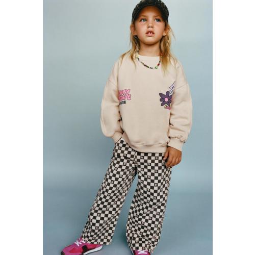 TWILL CULOTTE PANTS WITH CHECKERBOARD PRINT - Gray | ZARA United States