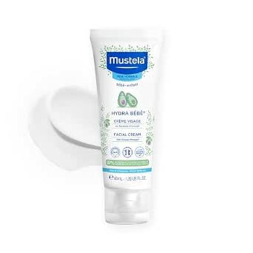 Mustela Hydra Bebe Face Cream – Daily Baby Moisturizer with Natural Avocado, Jojoba Oil & Shea Butter - 1.35 fl. oz. - Packaging may vary