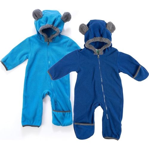 Fleece Baby Bunting Bodysuit with Hood, 0-3M