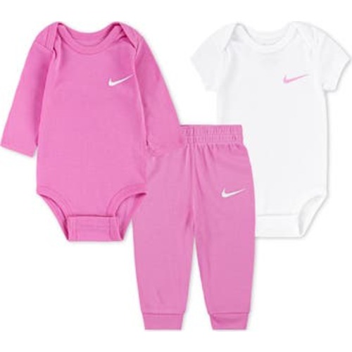 Solid 3-Piece Bodysuits & Joggers Set, 3-6M