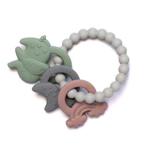 Soothe & Feed Eli the Elephant Sensory Teether Ring - Fern