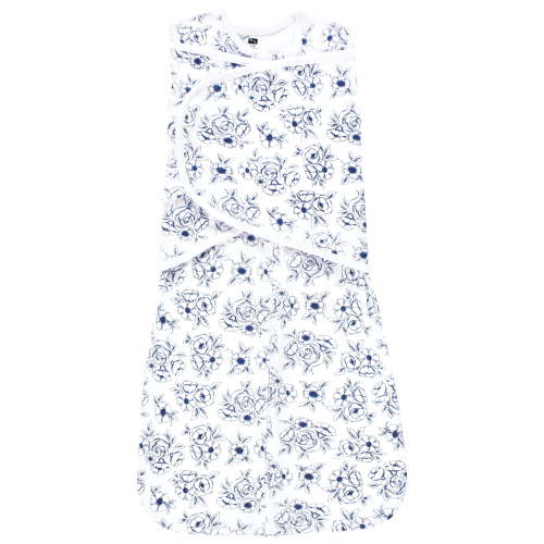 Hudson Baby Infant Girl Convertible Swaddle Sleep Sack, Blue Toile, 0-3 Months