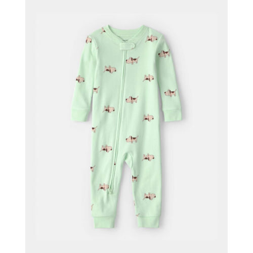 Baby Puppy 100% Cotton Snug Fit 1-Piece Pajama - Green | Carter's